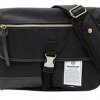 Bianchi - LBTC-03 : A4 Messenger Black x Black (สีดำ/ ขอบหนังสีดำ)