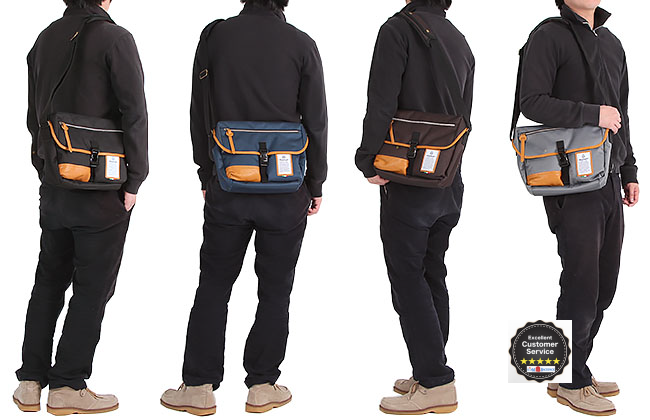 Bianchi - LBTC-03 : A4 Messenger Black (สีดำ/ ขอบหนังสีน้ำตาล) thumbnail 23