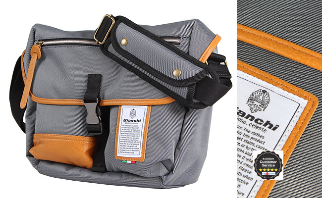 Bianchi - LBTC-03 : A4 Messenger SiverGrey (สีเงินเทา/ ขอบหนังสีน้ำตาล) thumbnail 2