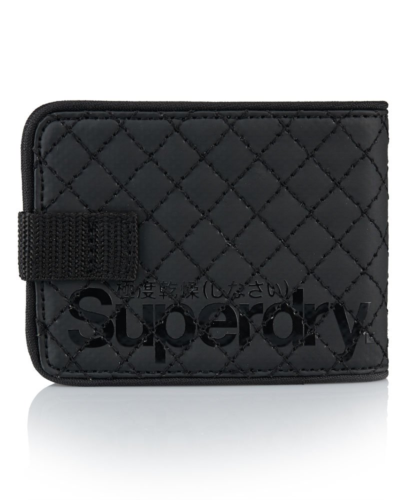 Superdry - Tarpaulin Wallet สีดำเย็บลายด้าย (Quilted Wallet)